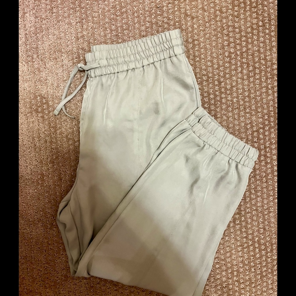 Zara: Olive Green Dressy Jogger Pants with Pockets, XL